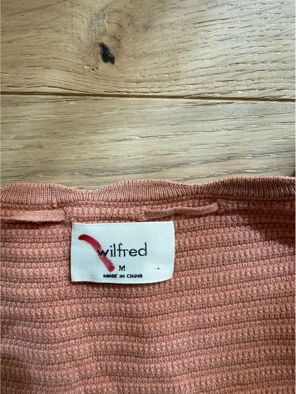 Aritzia Wilfred Reception Dress Soft Terracotta Crochet Knit Tie Front Size M